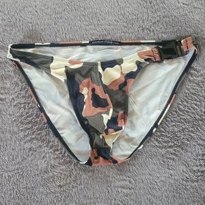 andrew christian buckle swim bikini, camo (m)